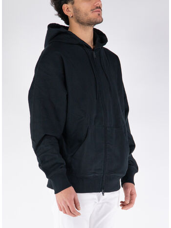 FELPA HOODIE FT CON ZIP, BLACK, small