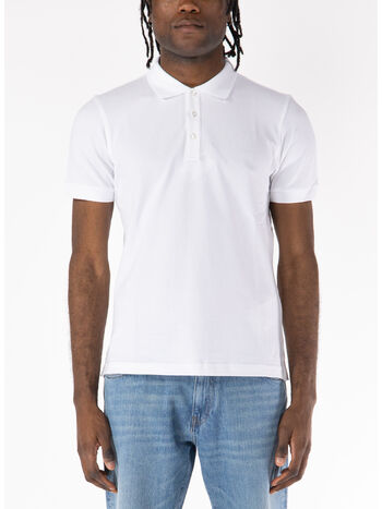 POLO A MANICA CORTA IN JERSEY MÉLANGE CON COLLO A COSTINE, B001, small