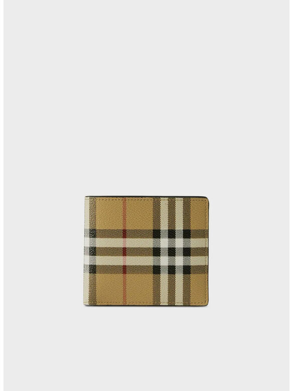 PORTAFOGLIO A LIBRO CHECK, A7026 ARCHIVE BEIGE, medium