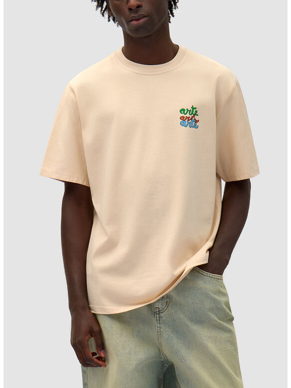 T-SHIRT 3X LOGO, CREAM, medium