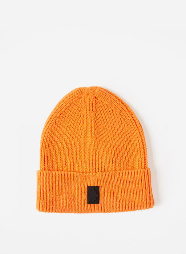 MARCELO BURLON CAPPELLO CROSS PATCH BEANIE Arancione Uomo | Susi