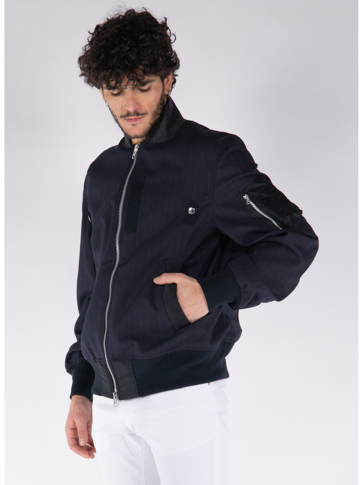 sacai sacai stripe blouson 24-03339M 24-03339M ストライプブルゾン