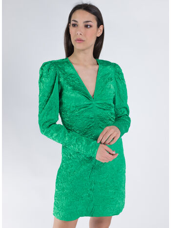 ABITO CRINKLED SATIN MINI DRESS, 767 BRIGHT GREEN, small