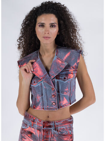 GILET FOIL DENIM, 847 RED ALERT, small