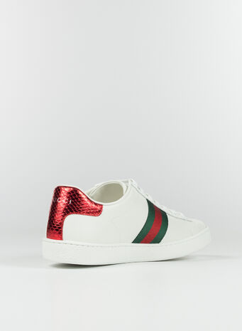 SNEAKER ACE IN PELLE, 9064BIAVRVRFLAME, small