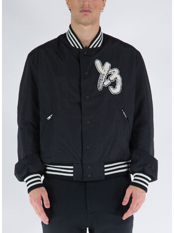 GIACCA VARSITY BOMBER, BLACK/OWHITE, small