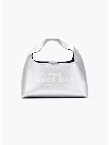 BORSA MINI THE METALLIC LEATHER SACK, 040 SILVER, small