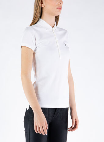 POLO A MANICHE CORTE, 011WHITE, small