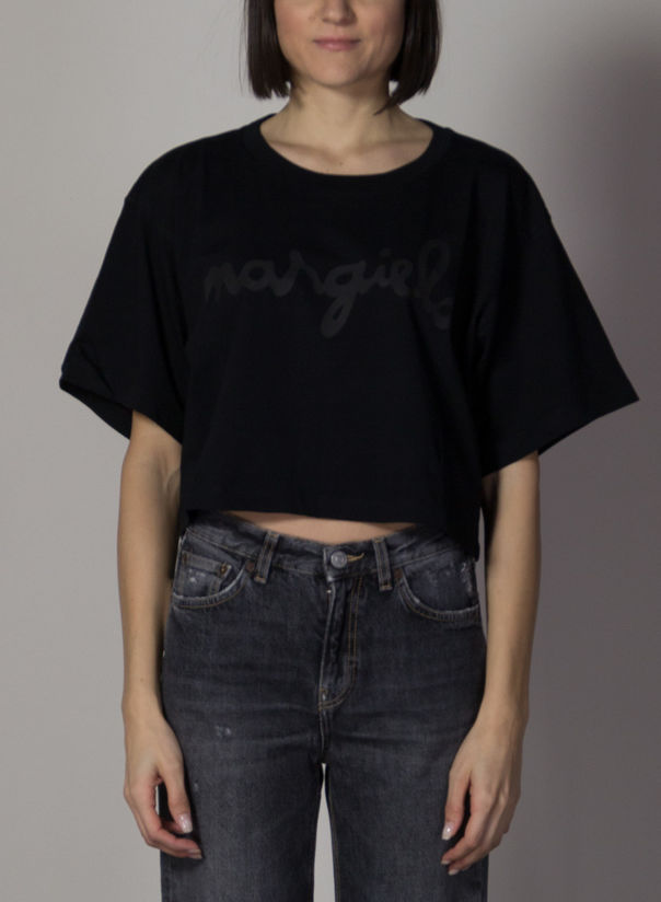 T-SHIRT MM6 CROPPED, 900BLACK, large
