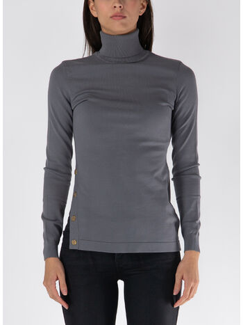 MAGLIONE CON BOTTONI DECORATIVI, CG8 STEEL, small