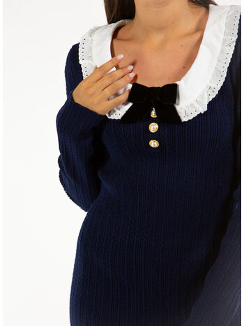 ABITO CORTO CON COLLO, 367 NAVY BLUE, small