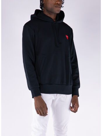 FELPA CON CAPPUCCIO, BLACK, small