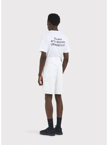 SHORTS IN DENIM FRICHE, WHITE, small