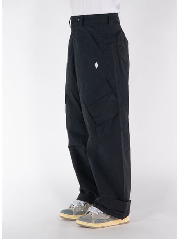 PANTALONE CARGO CROSS WIDE, 1001 BLACK WHITE, small