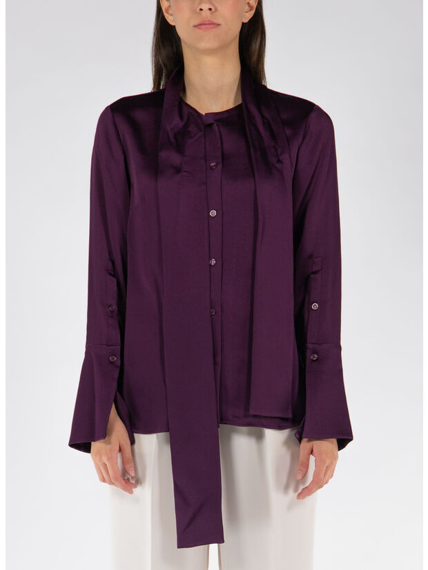 CAMICIA CANDELA L/S SHIRT WITH TIES, PLUM, large