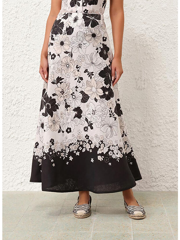 GONNA MIDI POP BLASS, IBF IVORY BLACK FLORAL, large