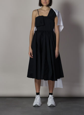 ABITO MM6 DECONSTRUCTED RUFFLED CREPE, 900BLACK, small