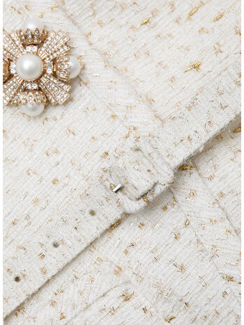 ABITO CREAM METALLIC BOUCLE MINI, CREAM, small