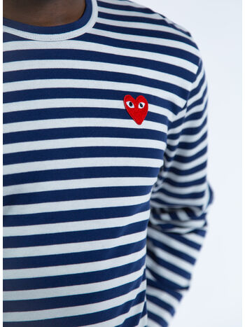 MAGLIA PLAY STRIPED, WHITENAVY, small