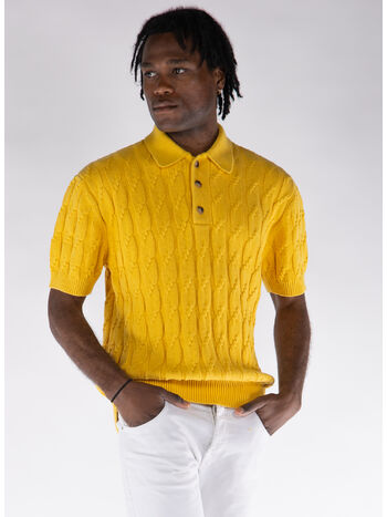 POLO IN MAGLIA TRECCIATO, YL YELLOW, small