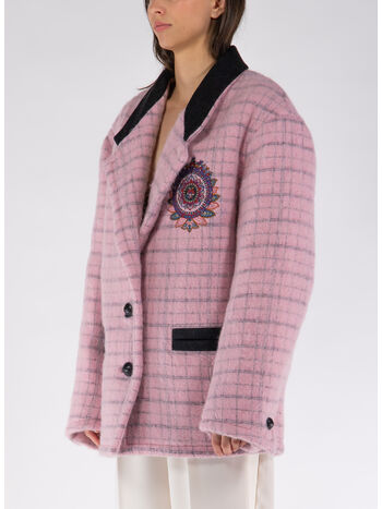 GIACCONE CHECK CON RICAMI, 650, small