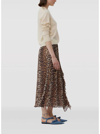 GONNA PLEATED MIDI FLOUNCE, 859 ALMOND MILK, small