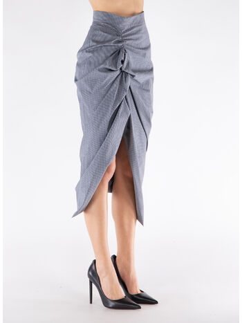 GONNA MIDI ASSIMETRICA, P204 GINGHAM , small