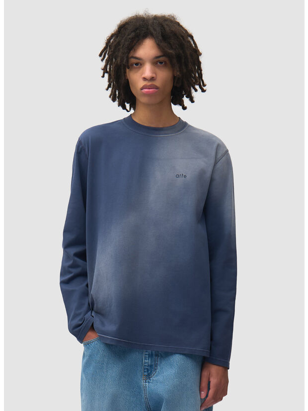 T-SHIRT FADEOUT LONGSLEEVE, 450 NAVY, large