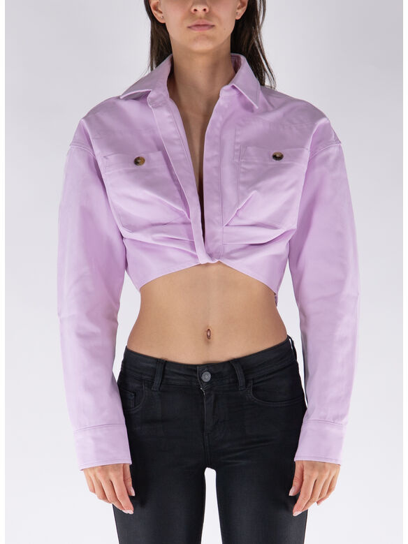 CAMICIA CARGO CROPPED TWIST-FRONT, 3600 LILAC, medium