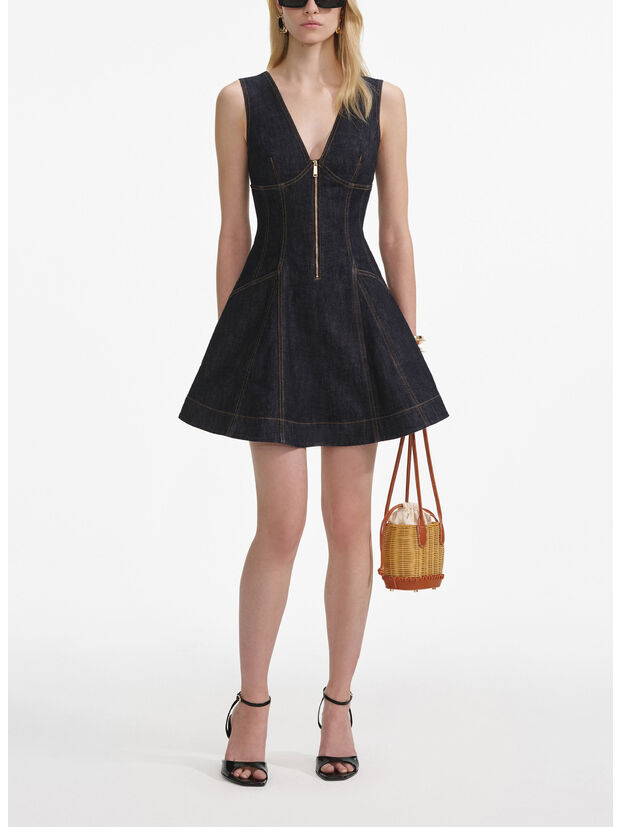 ABITO MINI INDIGO DENIM, BLUE, large
