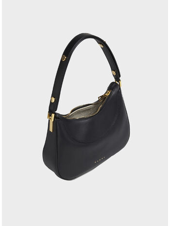BORSA MILANO MINI IN PELLE NERA, 00N99 BLACK, small
