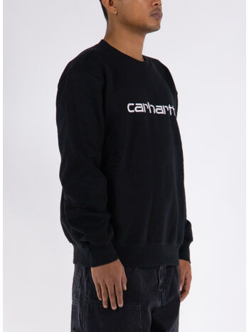 FELPA GIROCOLLO CON LOGO, 0D2XX BLACK/GOLD, small