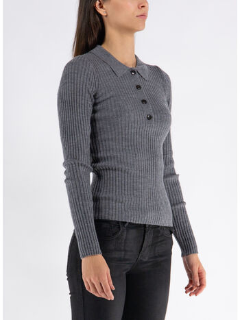 PULLOVER CADEE BLOUSE MERINO, GREY MELANGE, small