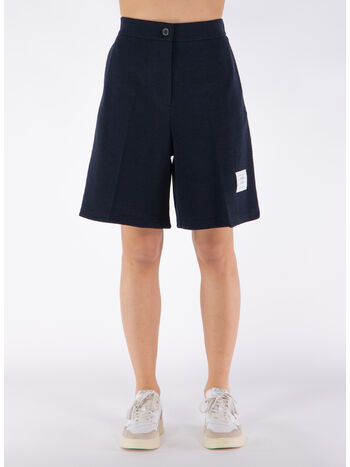 SHORTS HIGH WAISTED IN WOOL MILANO, , small