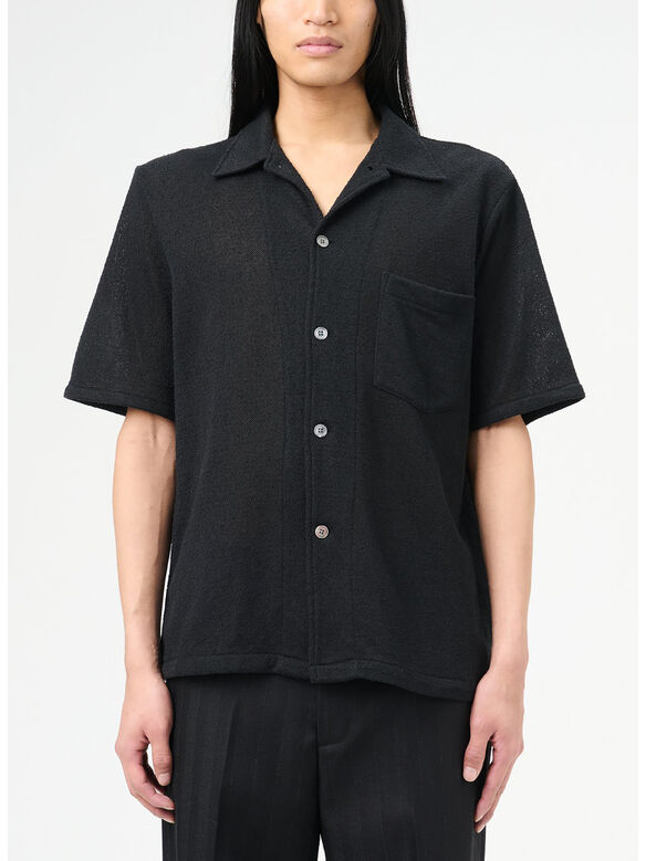 CAMICIA A MANICHE CORTE, BLACK BOUCLE, medium