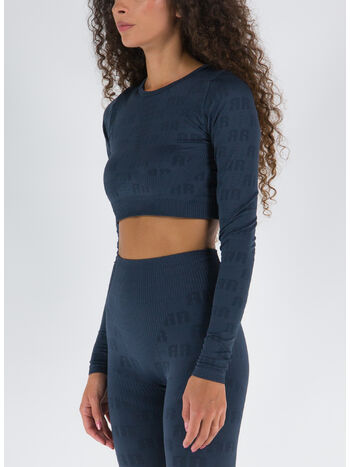 TOP CROP LONG SLEEVE, 19-4023 BLUE NIGHTS, small