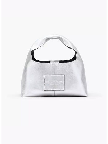 BORSA MINI THE METALLIC LEATHER SACK, 040 SILVER, small