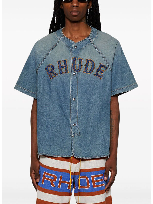 CAMICIA DENIM BASEBALL, , large