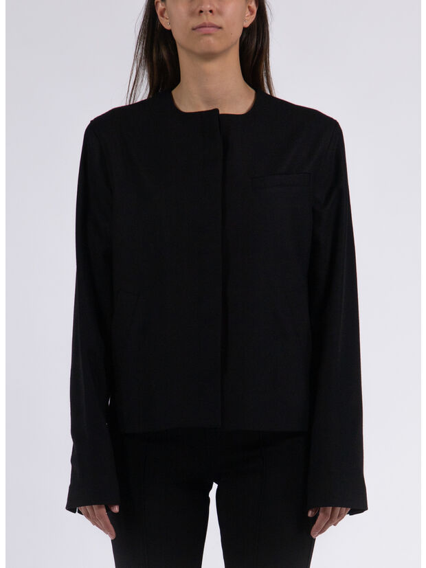GIACCA TWILL LIGHT FLANNEL, BLACK, large