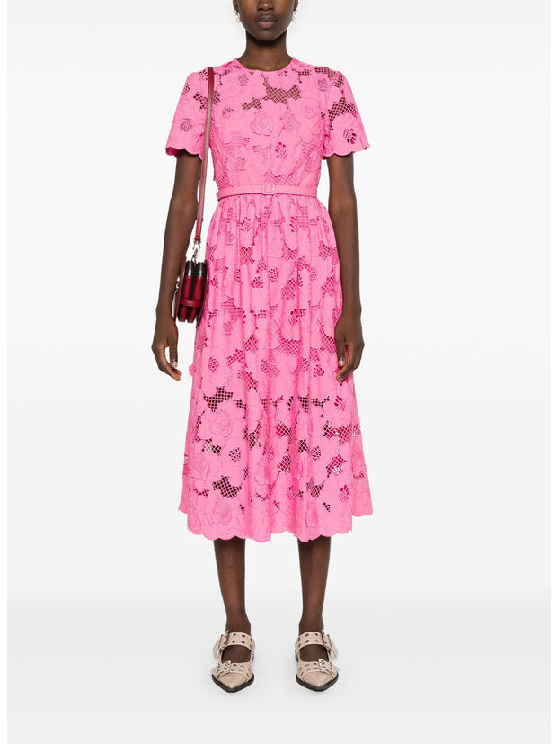 ABITO MIDI FLORAL LACE, PINK, large