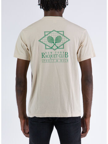 RACQUET CLUB T-SHIRT, CREAM/VERDE BIANCO, small