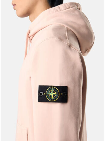 FELPA HOODIE CON PATCH LOGO, V0082 ROSA ANTICO, small