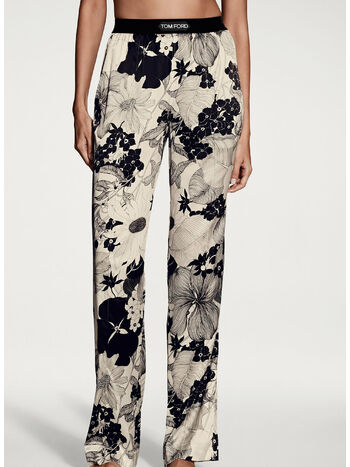 PANTALONE PJ GRAPHIC FLORAL, XECBL ECRU BLACK, small
