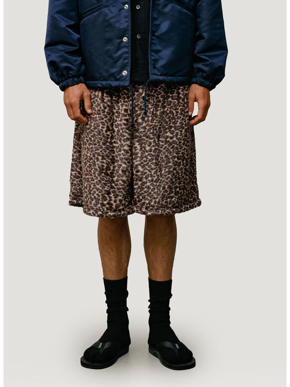 SHORTS PILE LEOPARD, 923 LEOPARD, medium