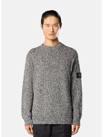 MAGLIONE SPECKLED COTTON, V0M29 BLACK MELANGE, small