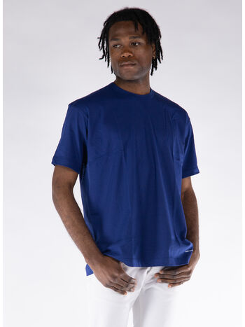 T-SHIRT S/S OVERSIZE CON LOGO, NAVY, small