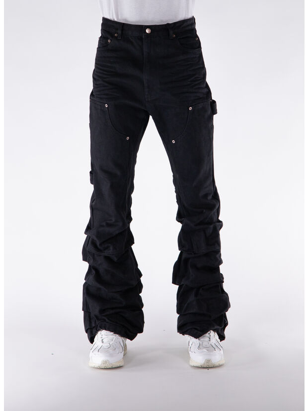 PANTALONE WRINKLED LOW-RISE WORK, BLACK, large