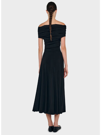 ABITO COWL HOODED FLARED, BLACK BLACK, small