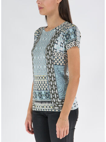 T-SHIRT IN SETA PATCHWORK, 250 MULTICOLOR, small