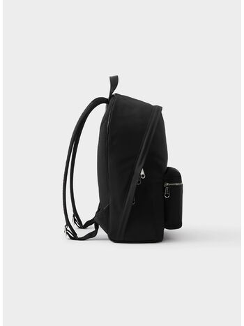 ZAINO IN NYLON CON LOGO STAMPATO, A1189 BLACK, small